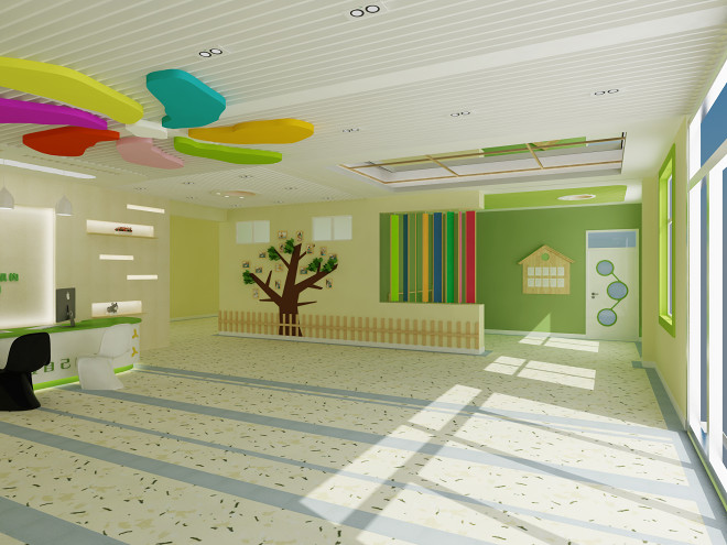 岳陽幼兒園接待廳-裝修設計效果圖-慕麗華設計師作品-設計本