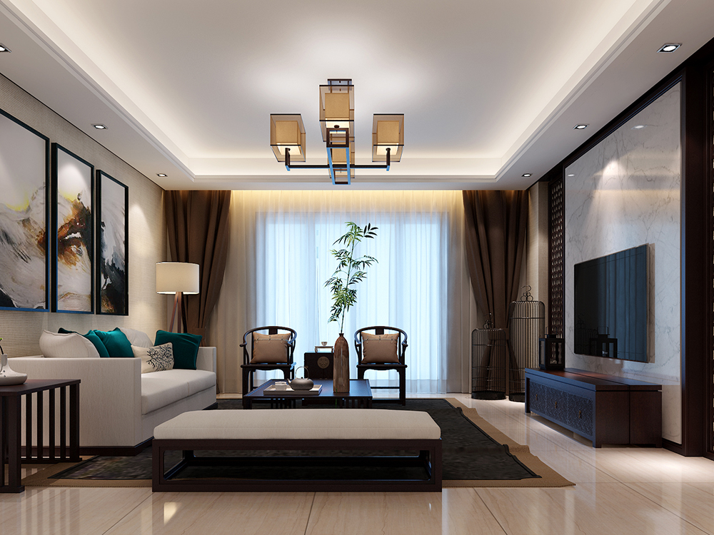 長提花園別墅項目裝修現代中式風格設計,上海騰龍別墅設計作品,歡迎品鑒